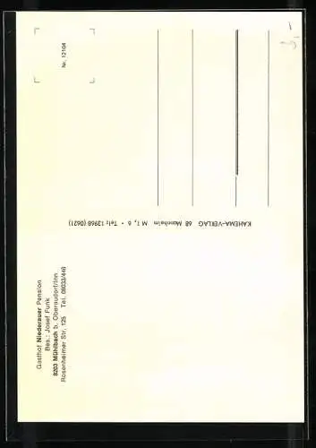 AK Mühlbach / Oberaudorf, Gasthaus Niederauer, Bes. Josef Funk, Rosenheimer Strasse 125