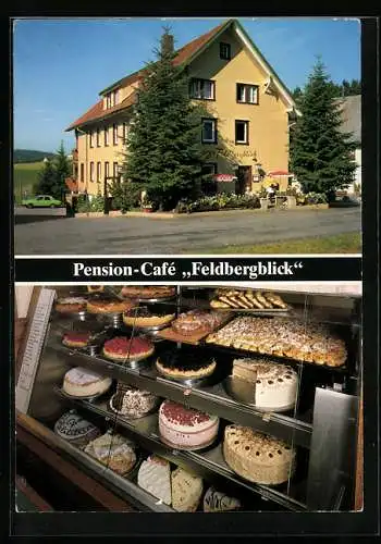 AK Titisee-Neustadt-Schwärzenbach, Pension-Café Feldbergblick, Bes. H. Vogelbacher