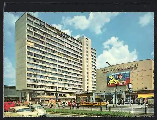 AK Berlin, Hochhaus, Kino Zoo Palast