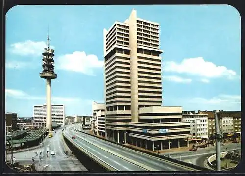 AK Hannover, Fernsehturm mit Brederohochhaus