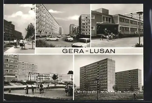 AK Gera-Lusan, Wohngebäude und Spielplatz