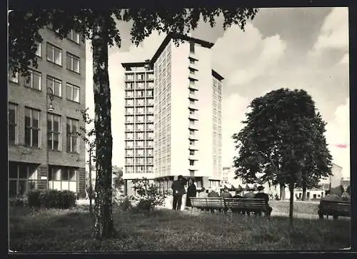 AK Brünn / Brno, Hotel Continental, Aussenansicht vom Park aus