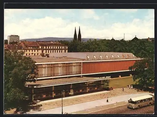 AK Wiesbaden, Rhein-Main-Halle aus der Vogelschau