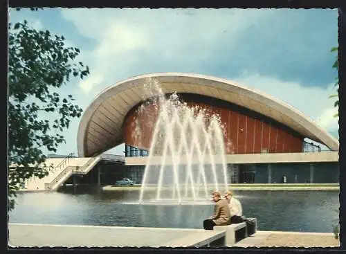 AK Berlin, Kongresshalle mit Springbrunnen