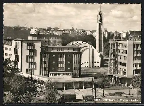 AK Berlin / Charlottenburg, Blick auf die Canisius Kirche