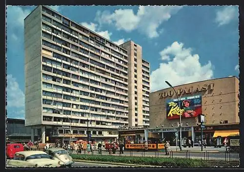 AK Berlin, Hochhaus, Kino Zoo Palast