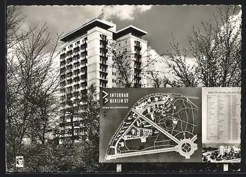 AK Berlin-Tiergarten, Hochhaus im Hansaviertel