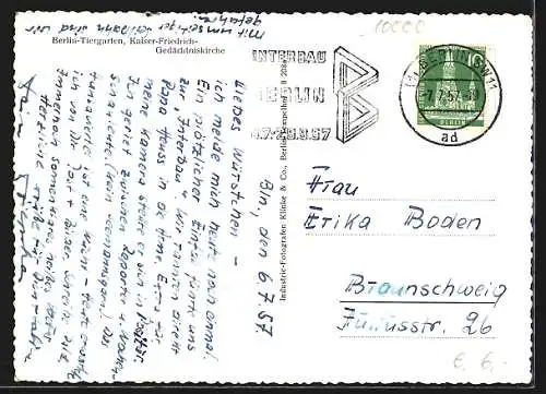 AK Berlin, Interbau-Ausstellung, Seilbahn