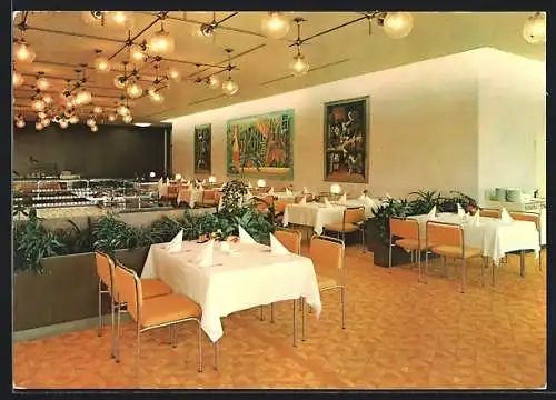 AK Berlin, Palast der Republik, Innenansicht Linden-Restaurant, Erichs Lampenladen