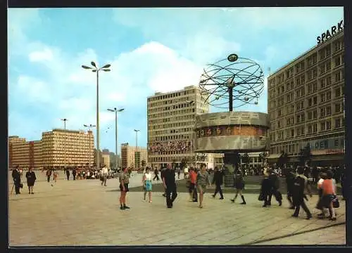 AK Berlin, Weltzeituhr auf dem Alexanderplatz