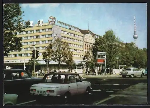 AK Berlin, Interhotel Unter den Linden und Fernsehturm