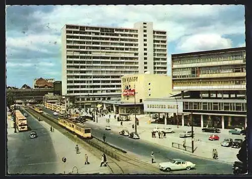 AK Berlin-Charlottenburg, Hardenberstrasse mit Bahnhof Zoo und Strassenbahn