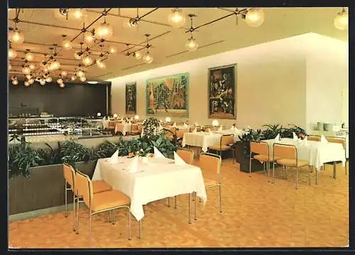 AK Berlin, Palast der Republik, Innenansicht Linden-Restaurant, Erichs Lampenladen