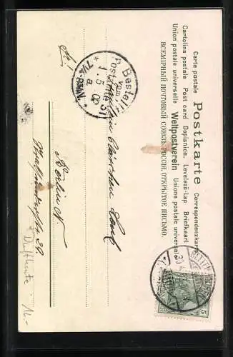 Duft-AK Mädchen mit Blumenvase in Blumengarten