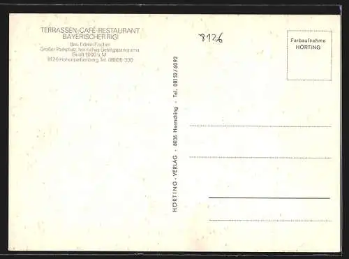 AK Hohenpeissenberg, Terrassen-Café und Restaurant Bayerischer Rigi v. Edwin Fischer, Gaststube