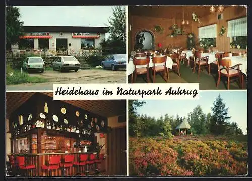 AK Aukrug-Homfeld / Innien, Das Gasthaus Heidehaus v. H. Sitzmann mit Innenansichten