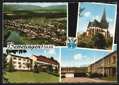 AK Besseringen /Saar, Die Kirche, VdK-Haus, Gesamtansicht