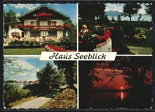 AK Seebruck-Graben a. Chiemsee, Café und Pension Seeblick der Eheleute Niederauer