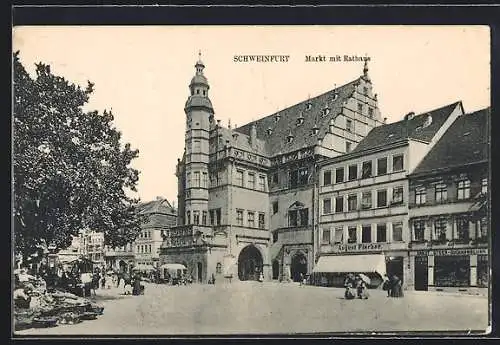 AK Schweinfurt, Rathaus mit Geschäften