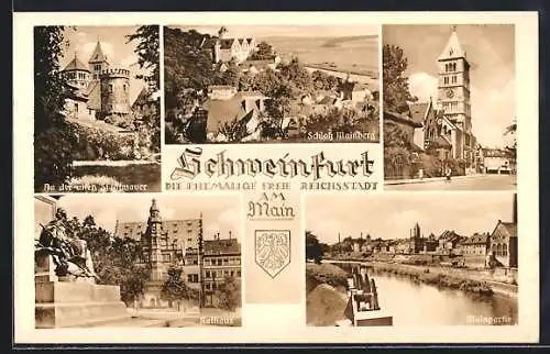 AK Schweinfurt, Rathaus, Mainpartie und Schloss Mainberg