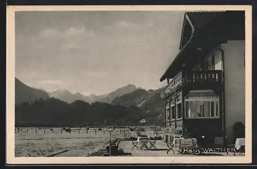 AK Oberstdorf i. b. Allgäu, Hotel-Pension Haus Walther, Blick gegen Süden