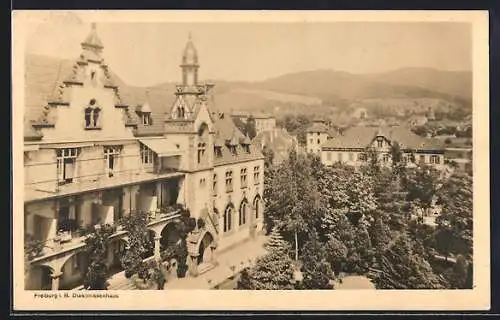 AK Freiburg i. B., Diakonissenhaus aus der Vogelschau