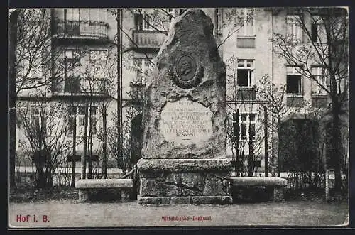 AK Hof i. B., Wittelsbacher Denkmal