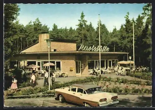 AK Pfungstadt-West /Darmstadt, Autobahn-Rasthaus mit Parkplatz