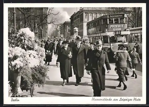 AK Berlin, Blumenstände am Leipziger Platz