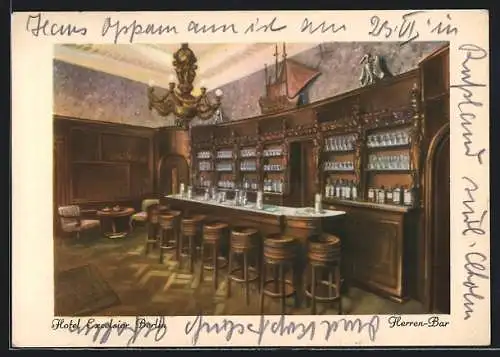 Künstler-AK Berlin, Hotel Excelsior, Herren-Bar