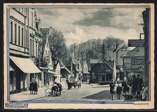 AK Pinneberg, Dingstätte mit Kolonialwaren-Geschäft Hermann Arens