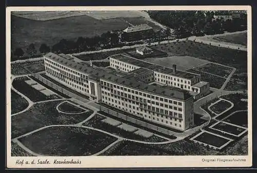 AK Hof a. d. Saale, Krankenhaus, Fliegeraufnahme