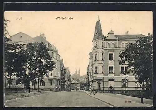 AK Hof / Saale, Wörth-Strasse mit Gasthaus