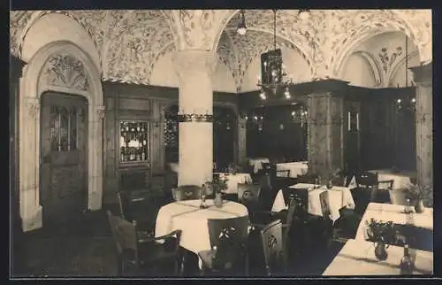 AK München, Hotel Deutscher Kaiser J. Stengel, Anlasskarte Eröffnung Kaiserstube 1926, Innenansicht