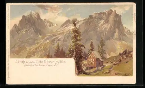 Künstler-AK Edward Theodore Compton: Bliick auf die Otto-Mayr-Hütte im Reinthal