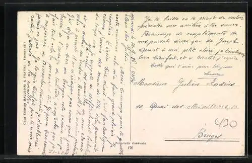 Künstler-AK Carlo Chiostri: Paar in barocker Kleidung beim Tanz