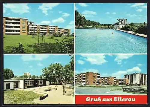 AK Ellerau /Holst., Wohnsiedlung und Freibad