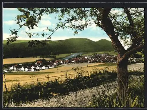 AK Heinsen / Weser, Panoramablick auf den Ort