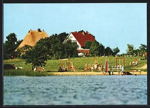 AK Bistensee, Badestrand, Liegewiese und Jugendheim