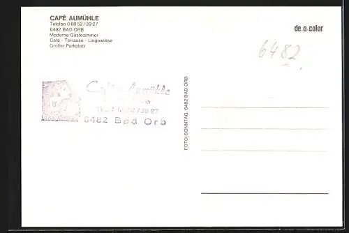 AK Bad Orb, Café Aumühle, Aussenansichten mit Wassermühle