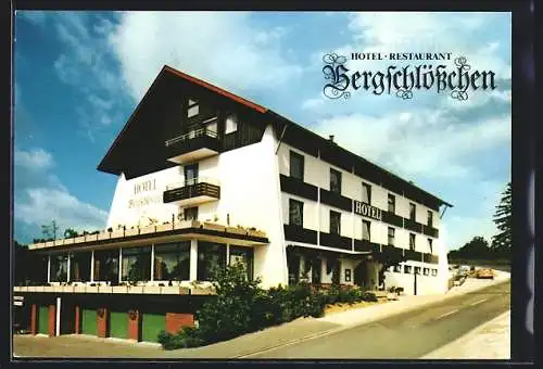 AK Simmern /Hunsrück, Hotel Restaurant Bergschlösschen, Bes. J. Hubert, Aussenansicht