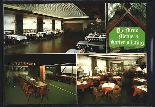 AK Hatterwüsting /Oldenburg, Dorfkrug Meiners Restaurant und Kegelbahn