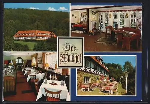 AK Bad Eilsen, Hotel Der Waldhof, Bes. Hans-Jürgen u. Gertrud Bosse, Harrl-Allee 5, Aussen- und Innenansichten