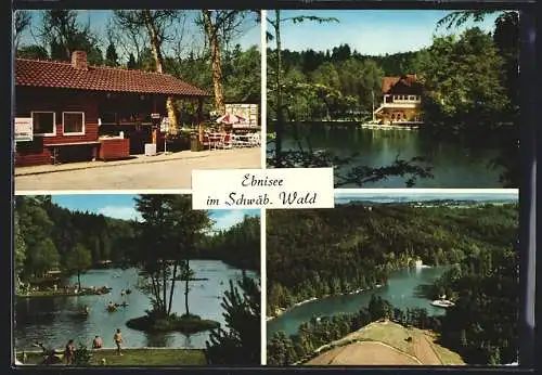 AK Ebnisee im Schwäb. Wald, Gasthaus und Badestelle am See