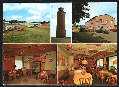 AK St. Peter-Ording-Böhl, Gaststätte zum Leuchtturm mit Innenansichten