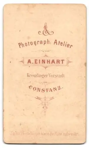 Fotografie A. Einhart, Constanz, Kreuzlinger Vorstadt, Porträt eines bärtigen Mannes