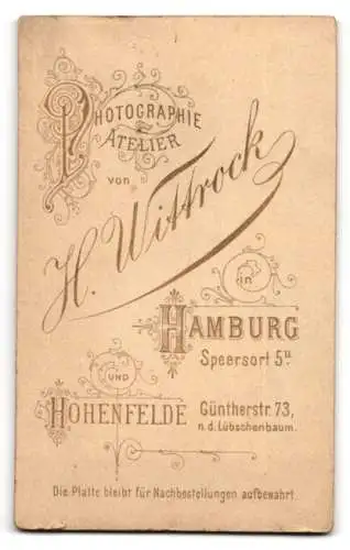 Fotografie H. Wittrock, Hamburg, Speersort 5, Porträt eines Herrn mit Schnurrbart