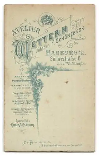 Fotografie Atelier Wettern, Harburg, Seilerstrasse 8, Porträt eines Herrn mit prächtigem Schnurrbart