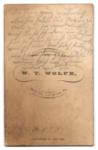 Fotografie W. T. Wolfe, Lehighton, Bank St., Zwei Männer in feierlicher Kleidung