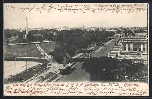 AK Calcutta, The City and Chowringhee from the YMCA Buildings